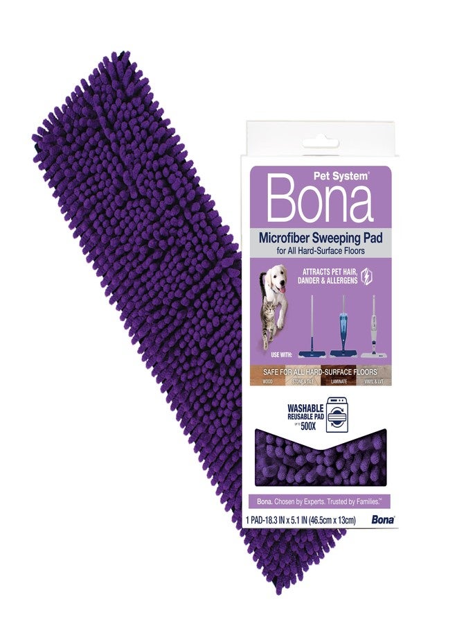 Bona Microfiber Sweeping Pad for Multi-Surface Floors - For Use With Bona Mops - Attracts and Picks Up Pet Hair, Fur, and Dander - For Wood, Stone, Tile, Laminate, and Vinyl Floors - Image 1